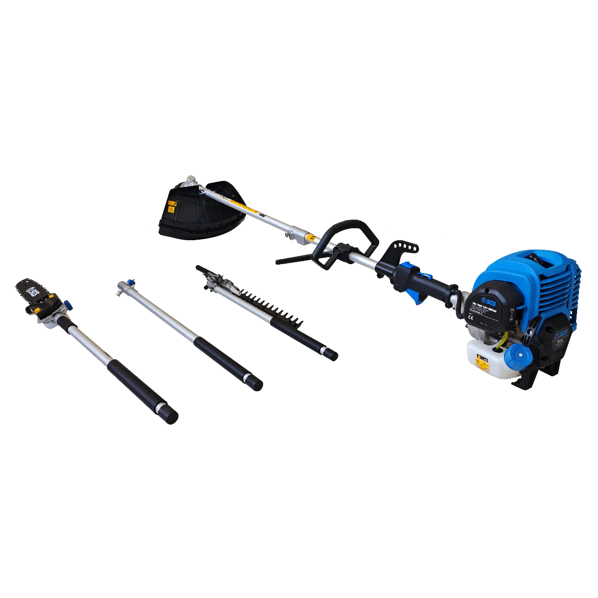 SGS 52cc 5-in-1 Petrol Multi Tool Garden Set: Chainsaw Trimmer Strimmer Pruner & Brushcutter